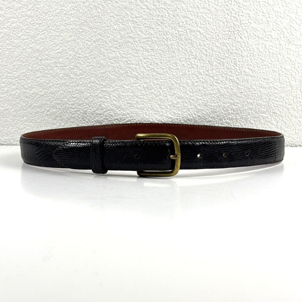 Vtg Ralph Lauren Belt Women's 26 Brown Genuine Lizard Made in Italy Exotic Luxe